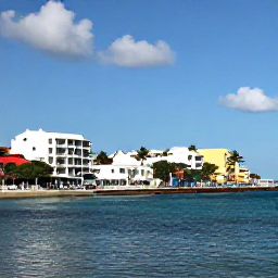 Caribbean Holidays, Barbados April Breaks, Bright Bridgetown waterfront in April sunshine, colourful buildings, palm trees and calm Caribbean Sea