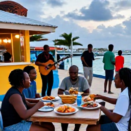 Caribbean Holidays, Barbados Backpacking, A relaxed evening in Oistins, Barbados, with backpackers enjoying fresh seafood, music and local Friday night atmosphere