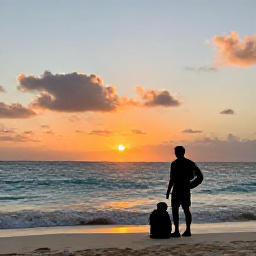 Caribbean Holidays, Barbados Backpacking, A relaxed November sunset over Barbados, with a backpacker watching the sea from a quiet beach