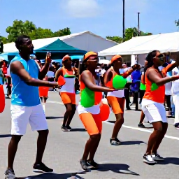 Caribbean Holidays, Barbados Backpacking, Colourful Crop Over street parade in Barbados with musicians, dancers, costumes and cheering crowds