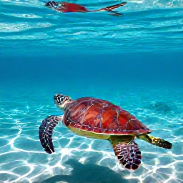 Caribbean Holidays, Barbados Beach Holidays, Snorkellers viewing a sea turtle in clear shallow water at Carlisle Bay, Barbados