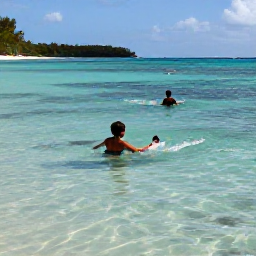 Caribbean Holidays, Barbados Beach Holidays, Visitors swimming and snorkelling in clear shallow water beside a Barbados beach, colourful fish and a sunny Caribbean coastline