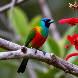 Caribbean Holidays, Barbados Birdwatching, Colourful Caribbean birds among trees and flowering plants at the Barbados Wildlife Reserve