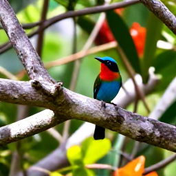Caribbean Holidays, Barbados Birdwatching, Colourful Caribbean birds among tropical trees and flowering plants in a peaceful Barbados garden