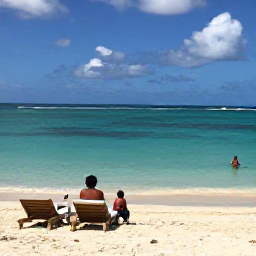 Caribbean Holidays, Barbados Business Class, Travellers enjoying a calm beach day on the west coast of Barbados with clear water and sun loungers