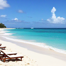 Caribbean Holidays, Barbados Business Class, White sandy beach in Barbados with turquoise water, sun loungers and gentle waves