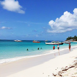 Caribbean Holidays, Barbados City Breaks, Carlisle Bay beach near Bridgetown, Barbados, with turquoise water, white sand, snorkellers and colourful boats
