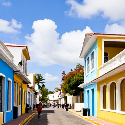 Caribbean Holidays, Barbados City Breaks, Historic Bridgetown streets with colourful colonial buildings, lively pedestrians and tropical Caribbean light