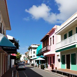 Caribbean Holidays, Barbados City Breaks, Walking tour through historic Bridgetown, Barbados, showing colonial architecture, colourful shops and relaxed pedestrians