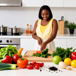 Caribbean Holidays, Barbados Cooking Holidays, A bright Barbadian kitchen with fresh vegetables, herbs, spices and seafood prepared for a relaxed cooking holiday in January