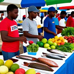 Caribbean Holidays, Barbados Cooking Holidays, A colourful Barbadian market in October with fresh fish, tropical fruit, vegetables, herbs and friendly local traders