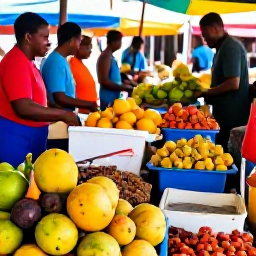 Caribbean Holidays, Barbados Cooking Holidays, A lively Barbados food market with colourful tropical fruit, fresh fish, spices and friendly local traders