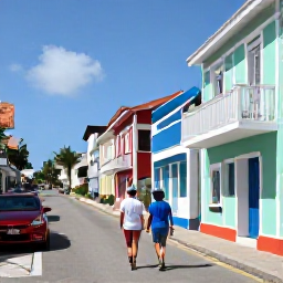 Caribbean Holidays, Barbados Couples Holidays, A couple exploring the colourful streets and historic buildings of Bridgetown, Barbados, during a sunny daytime walk