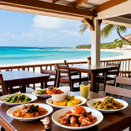 Caribbean Holidays, Barbados Cruises, A friendly outdoor Bajan restaurant near the coast, serving fresh seafood and local dishes in a relaxed setting