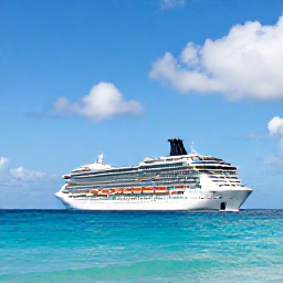 Caribbean Holidays, Barbados Cruises, A modern cruise ship sailing past the turquoise coast of Barbados beneath a bright November sky