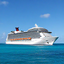 Caribbean Holidays, Barbados Cruises July, A modern cruise ship sailing towards the turquoise coastline of Barbados in bright July sunshine