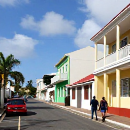 Caribbean Holidays, Barbados Cruises, Visitors walking through the historic streets of Bridgetown, Barbados, with colourful buildings, colonial architecture and friendly local atmosphere