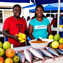Caribbean Holidays, Barbados Culture Holidays, Bajan market stall with fresh fish, tropical fruit, traditional dishes and friendly local vendors