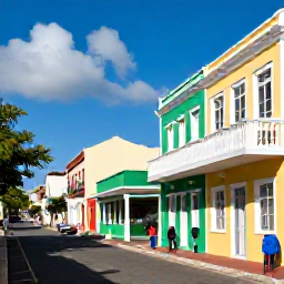 Caribbean Holidays, Barbados Culture Holidays, Colourful Bridgetown street scene with historic colonial buildings, local people and Caribbean sunlight