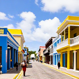 Caribbean Holidays, Barbados Culture Holidays, Historic Bridgetown waterfront with colourful buildings, colonial architecture and pedestrians exploring the streets
