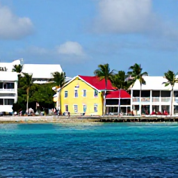 Caribbean Holidays, Barbados December Breaks, Bright Bridgetown waterfront in December, with colourful buildings, palm trees, blue sea and visitors exploring the historic centre