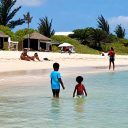 Caribbean Holidays, Barbados Family Holidays, Children playing safely in shallow calm water while parents relax on a sandy Barbados beach