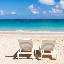 Caribbean Holidays, Barbados February Holidays, Bright turquoise sea, soft white sand and sun loungers on a relaxed Barbados beach in February