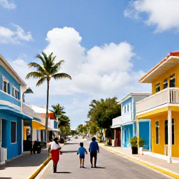Caribbean Holidays, Barbados February Holidays, Family exploring Bridgetown Barbados, colourful historic buildings, palm-lined streets and a relaxed Caribbean atmosphere