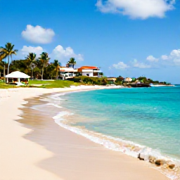 Caribbean Holidays, Barbados Golf Holidays, Barbados beach near a golf resort with turquoise water, golden sand, palm trees and relaxed holiday atmosphere