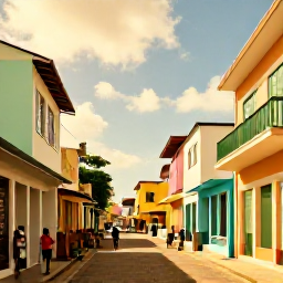 Caribbean Holidays, Barbados Holidays, Colourful Bridgetown street with historic buildings, local shops and people exploring in warm Caribbean sunshine