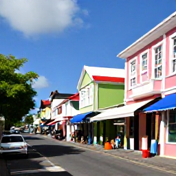 Caribbean Holidays, Barbados Holidays, Colourful Bridgetown street with historic colonial buildings, local shops and people exploring Barbados