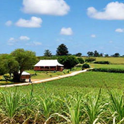 Caribbean Holidays, Barbados Holidays, Lush Barbados countryside with sugar cane fields, a traditional plantation house and winding island road