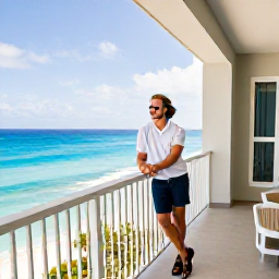 Caribbean Holidays, Barbados Honeymoon, Elegant Barbados honeymoon resort with a couple on a private balcony overlooking the Caribbean Sea