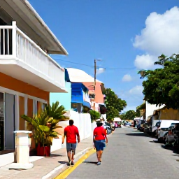 Caribbean Holidays, Barbados Honeymoon March, Honeymoon couple exploring Bridgetown, Barbados, with colourful historic buildings, tropical plants and a sunny street