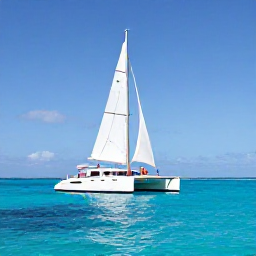 Caribbean Holidays, Barbados Honeymoons, Couple sailing on a catamaran along the west coast of Barbados in clear blue water