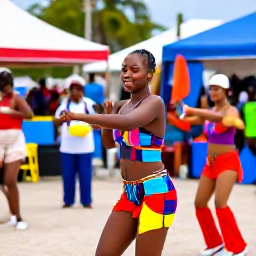 Caribbean Holidays, Barbados in April, Barbadian cultural celebration in April with dancers, musicians, colourful clothing, local food stalls and an outdoor crowd