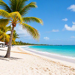 Caribbean Holidays, Barbados in April, Sunny beach in Barbados in April, turquoise Caribbean sea, soft white sand, palm trees and a relaxed holiday atmosphere
