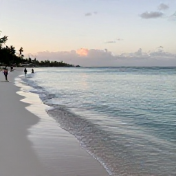 Caribbean Holidays, Barbados in February, A calm Barbados beach at sunrise with clear shallow water, coral sand and visitors enjoying a gentle coastal walk