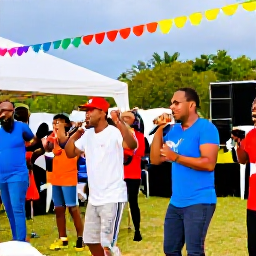Caribbean Holidays, Barbados in February, Barbadian musicians performing calypso and reggae at an outdoor cultural event in February, with a relaxed crowd and colourful island decorations