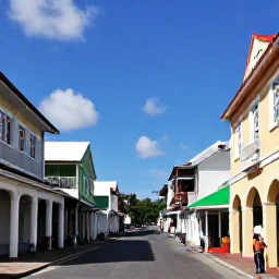 Caribbean Holidays, Barbados in February, Visitors exploring the historic centre of Bridgetown, Barbados, with colonial buildings, colourful shops and a sunny February sky