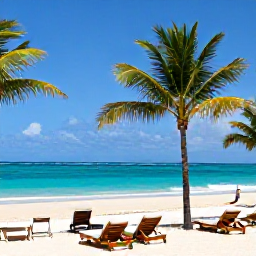 Caribbean Holidays, Barbados in June, Relaxed adults-only beachfront resort in Barbados in June, with palm trees, turquoise sea and sun loungers