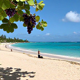 Caribbean Holidays, Barbados in March, A sunny Barbados coastline in March with turquoise water, pale sand, sea grapes and a few visitors enjoying a peaceful nature holiday