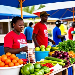 Caribbean Holidays, Barbados in March, Traditional Barbadian market with fresh produce, handmade crafts and friendly local vendors in bright daylight