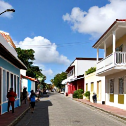 Caribbean Holidays, Barbados in November, Visitors exploring the historic streets of Bridgetown, Barbados, with colonial architecture, colourful shops and a relaxed Caribbean atmosphere