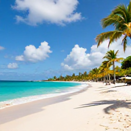 Caribbean Holidays, Barbados in October, Warm Caribbean beach in Barbados in October, turquoise water, soft white sand, palm trees and a relaxed holiday atmosphere