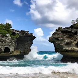 Caribbean Holidays, Barbados Instagram Hotspots, Dramatic Atlantic waves breaking against rugged rock formations at Bathsheba, Barbados, under a partly cloudy June sky