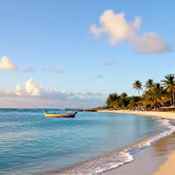 Caribbean Holidays, Barbados Instagram Spots, Bright February morning at Carlisle Bay in Barbados, with calm turquoise water, a sandy beach, palm trees and colourful fishing boats