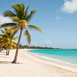 Caribbean Holidays, Barbados Instagram Spots, Bright turquoise sea, white sand and swaying palm trees at Carlisle Bay, Barbados, photographed in warm August sunshine