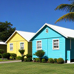 Caribbean Holidays, Barbados Instagram Spots, Colourful chattel houses and tropical gardens in Barbados, photographed in clear December sunshine