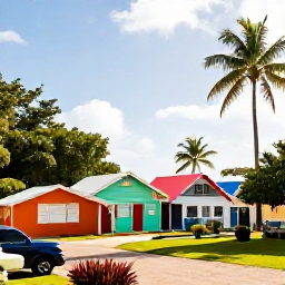Caribbean Holidays, Barbados Instagram Spots, Colourful chattel houses and tropical gardens in Barbados, photographed in warm February sunshine with a relaxed village atmosphere